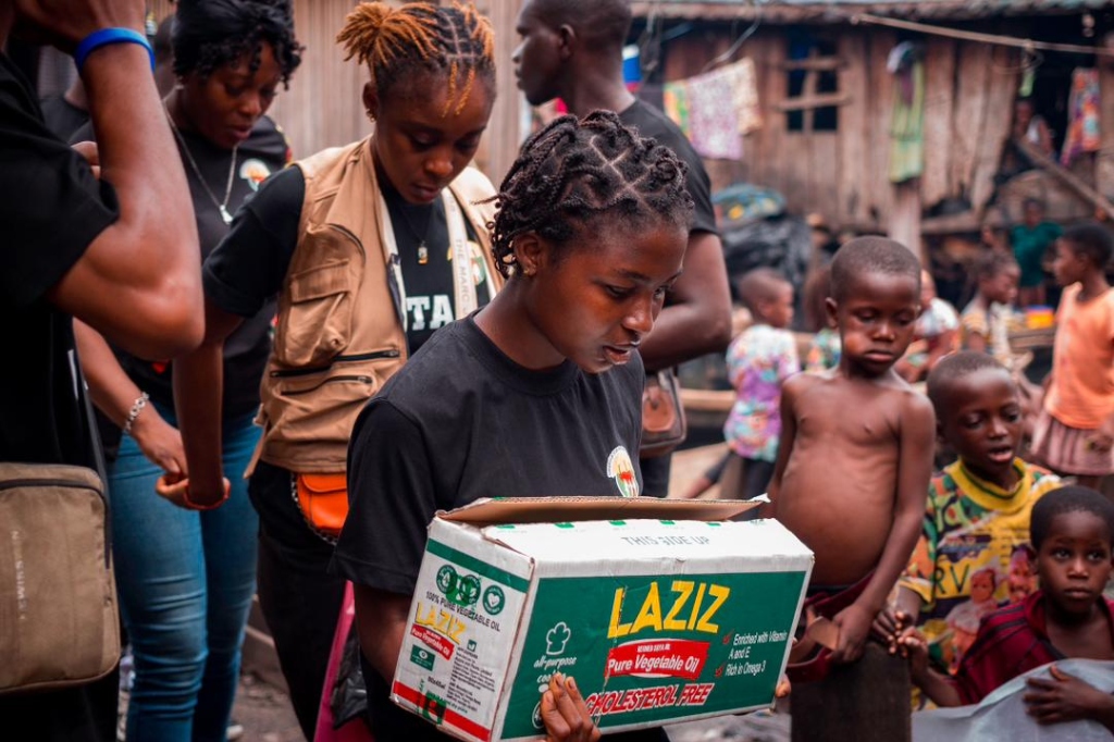 Relief and food supplies distribution in community